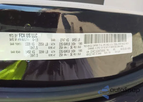 2019 Chrysler Pacifica Limited from USA, damaged, VIN 2C4RC1GG3KR734549